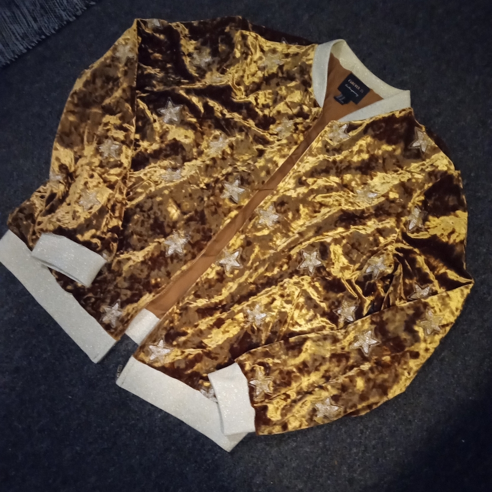 (Med) Gold Star Embroidered Jacket